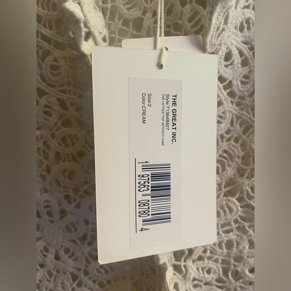 THE GREAT. The Lattice Top in Cream • NWT - Picture 9 of 10